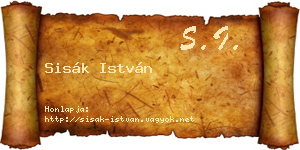 Sisák István névjegykártya