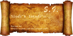 Sisák István névjegykártya